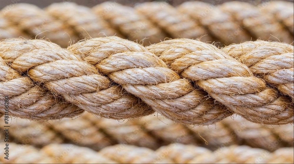 the close up photo shows some ropes connected together with rope