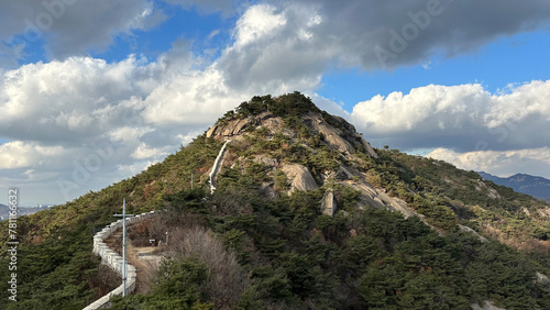 Photography Inwangsan Mountain view in the cloudy afternoon