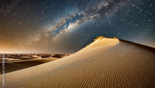 starry night in the desert with dunes