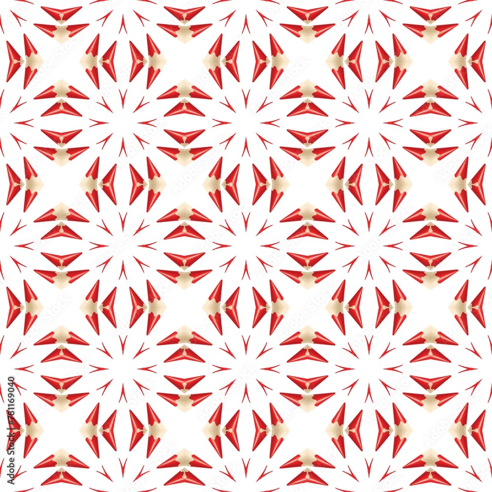 a large red and white tile pattern that resembles a flower a large red and white tile pattern that resembles a flower