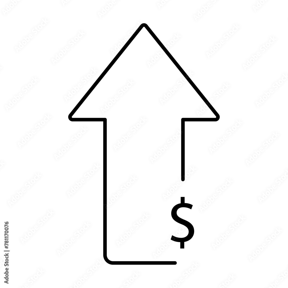 Dollar up icon. Vector illustration, EPS10 Dollar up icon. Vector illustration, EPS10