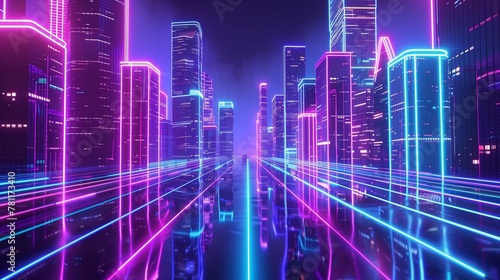 AI generated illustration of a digital masterpiece envisioning a city of the future