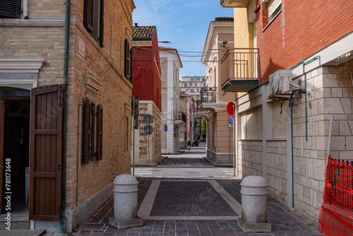 Street of Porto Recanati City in Italy.