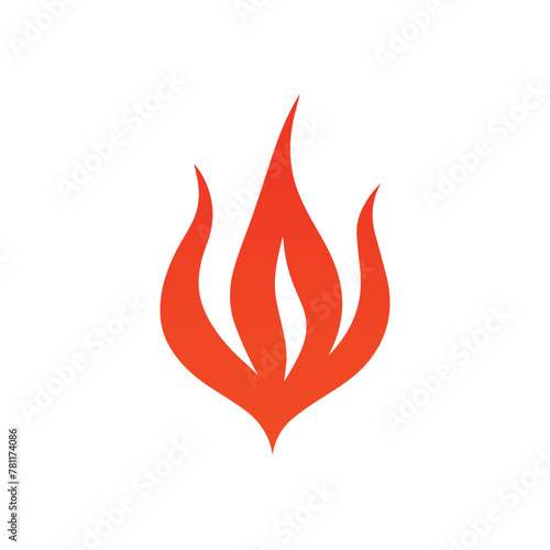Fire flame icon on white background. Vector illustration in trendy flat style