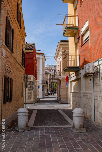 Street of Porto Recanati City in Italy.