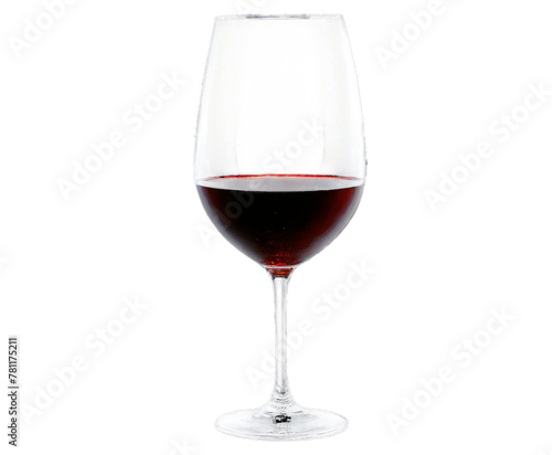 a glass of red wine on transparent background