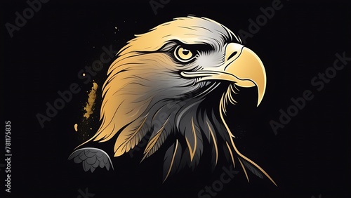An eagle head close up for tattoo or product design
