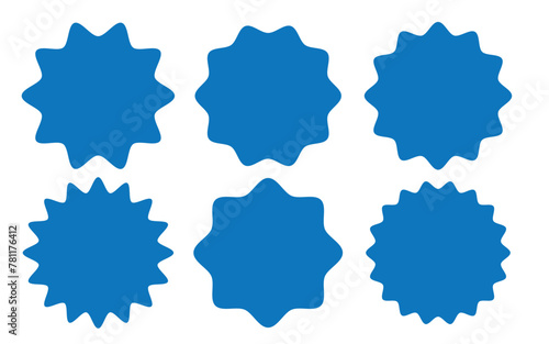 Set of vector starburst, sunburst badges. Design elements - best for sale sticker, price tag, quality mark. Flat vector illustration isolated on white background. 