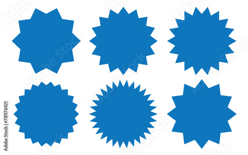 Set of vector starburst, sunburst badges. Design elements - best for sale sticker, price tag, quality mark. Flat vector illustration isolated on white background. 