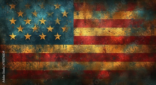 USA Cyberpunk American flag