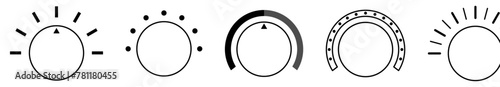 Volume controller line icons. Adjustment dial button. Vector illustration, EPS10