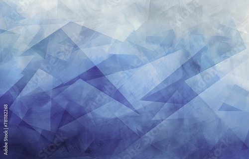 Abstract Blue Geometric Background with Low Contrast and Watercolor Effects  Simple and Minimalistic Design
