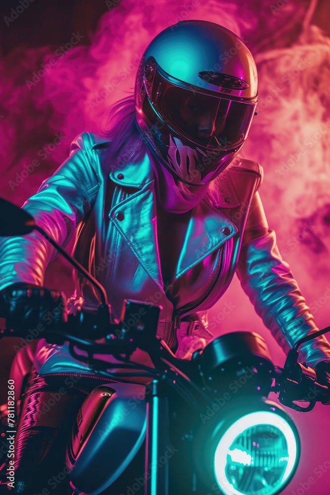 Sleek and Stylish: Synthwave Motorcycle Chic Sleek and Stylish: Synthwave Motorcycle Chic