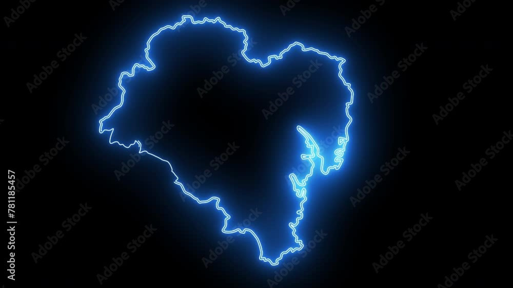 map of Ulsan in south korea with glowing neon effect map of Ulsan in south korea with glowing neon effect