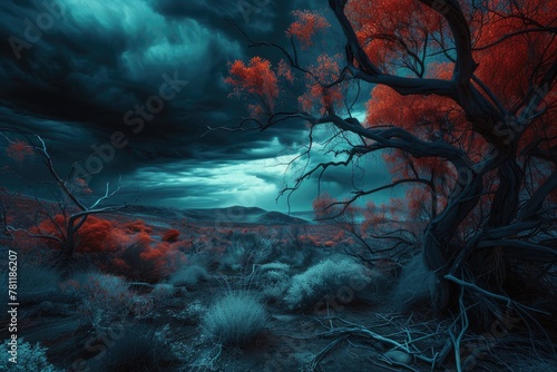 Surreal Desert Depths: Infrared Twilight