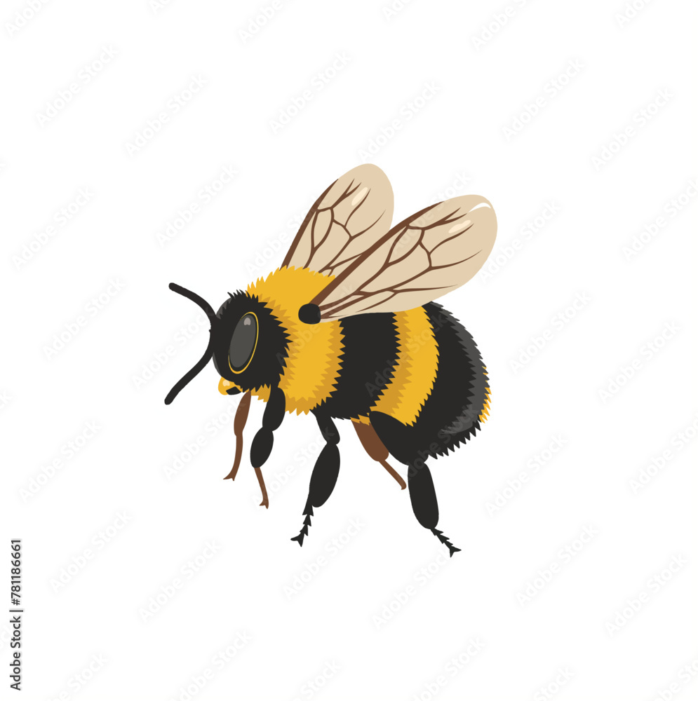 Little Bumblebee vector illustration, isolated on white