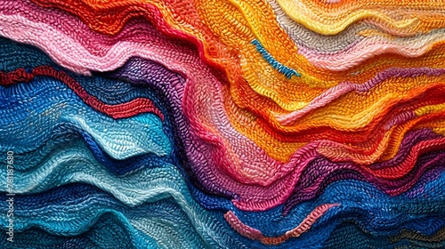 several color crochets stacked in a diagonal pattern on top of each other