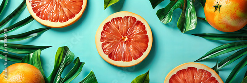 Fresh Cut Grapefruit on a Vibrant Background  Juicy and Ripe  Healthy Eating Concept  Citrus Fruits Tangy Essence