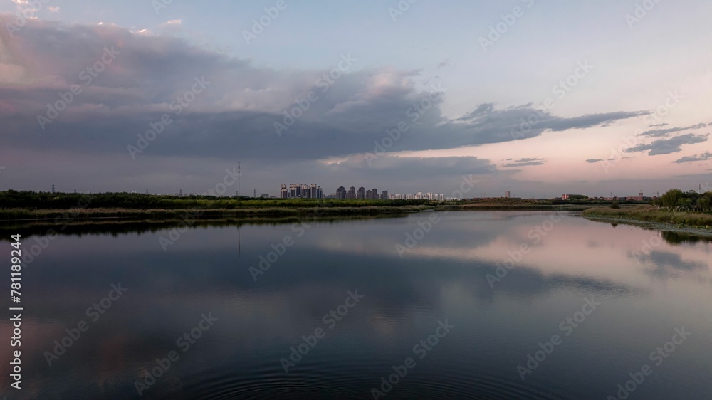 Fototapeta premium Tianjin Haihe Education Park Wetland Park, China