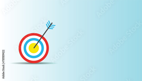 Shot at Target, circles with arrow, darts target icon, goal. Flat winner and success symbol design, vector design