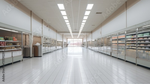the interior of a large commercial refrigerated area photo
