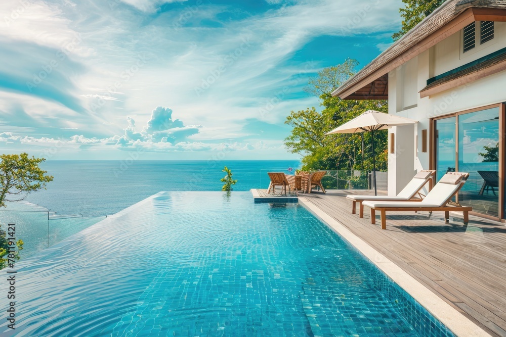 Luxury Villa with Infinity Pool Overlooking the Sea