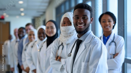 A group of multiethnic healthcare students or medic professionals