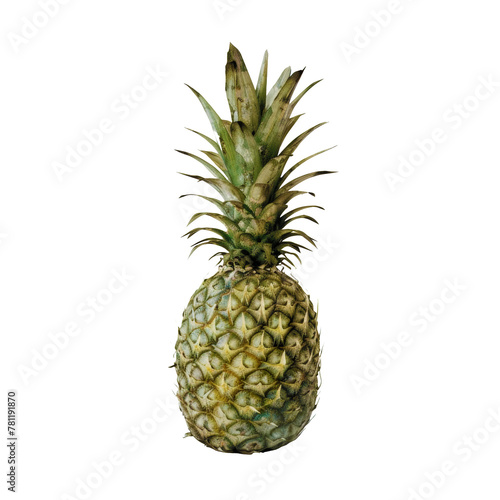 Tropical Pineapple with Detailed Texture on Transparent Background - Exotic Fruit Elegance