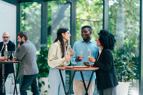 Wallpaper Mural Businessmen and businesswomen making a corporate party Torontodigital.ca