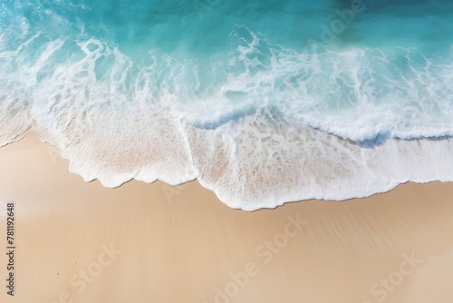 AI generated illustration of a sandy beach and a wave