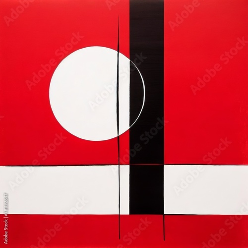 Minimalist line drawing of an abstract composition, embracing shades of monochrome, with deliberate exclusion of red, emphasizing simplicity and contrast photo