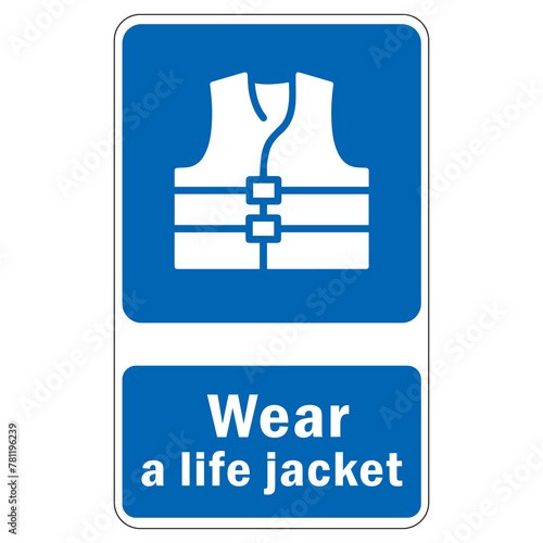 wear a life jacket sign element design. photo