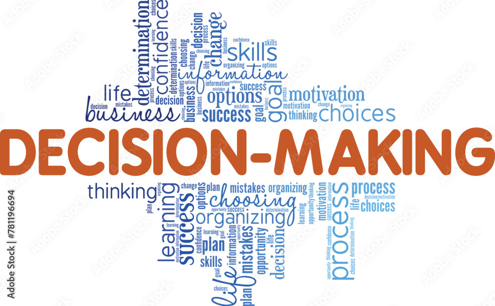 Fototapeta premium Decision-Making word cloud conceptual design isolated on white background.