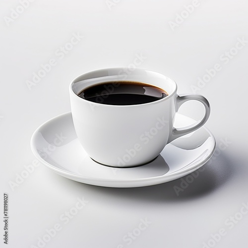 there is a coffee cup on a saucer and is being served
