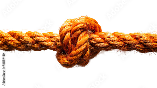 Orange rope with knot PNG. Orange thick string with rope in the middle isolated. Shoe lace string PNG. String top view PNG. Orange rope flat lay PNG