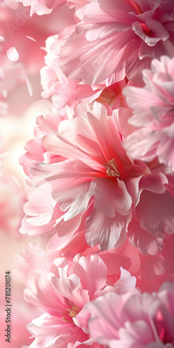 A close up of pink flowers with a soft, dreamy feel