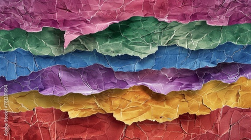 Wallpaper Mural Detailed view of a multicolored piece of paper showing texture and ripped edges Torontodigital.ca