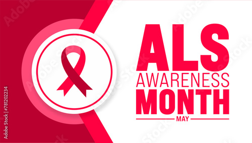 May is amyotrophic lateral sclerosis ALS Awareness Month background template. Holiday concept. use to background, banner, placard, card, and poster design template with text inscription