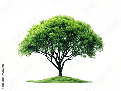 A tree in white background. generative ai illustration.