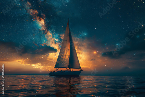A sailing race across a sea of liquid stars, navigating by constellations and chasing the aurora.