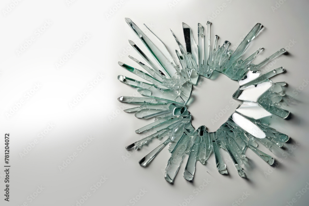 Fototapeta premium Broken glass shards. Illustration for design.