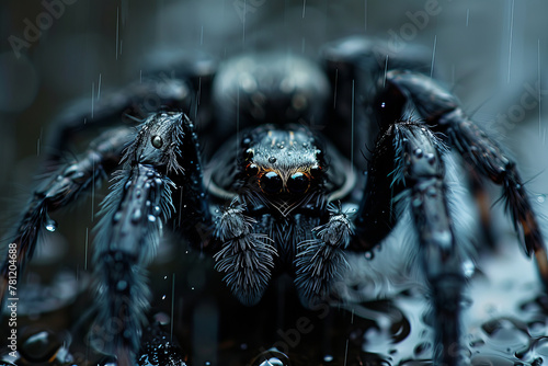 An image focusing on the silent strength of a spider holding its ground against the wind  an anchor