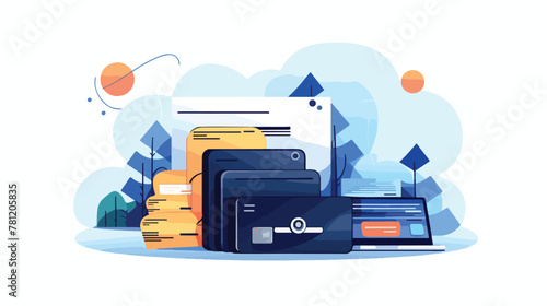 Icon illustrations for digital document storage 2d