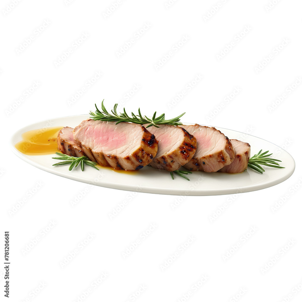 Grilled pork tenderloin with a honey garlic glaze and a sprig of rosemary Summer food Grilled pork tenderloin with a honey garlic glaze and a sprig of rosemary Summer food