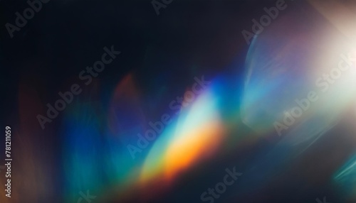 blur colorful rainbow crystal light leaks on black background defocused abstract multicolored retro film lens flare bokeh analog photo overlay or screen filter effect glow vintage prism colors