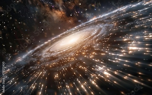 speed of light in galaxy isolated on dark