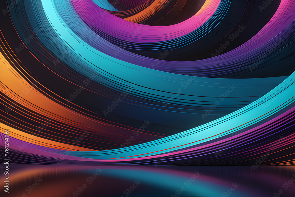 Fototapeta premium Abstract spectral lighting Nighttime Celebration Under Starlit Sky with Vibrant Lights and Energetic Music