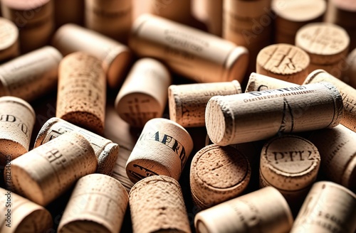 wine corks on a table photo