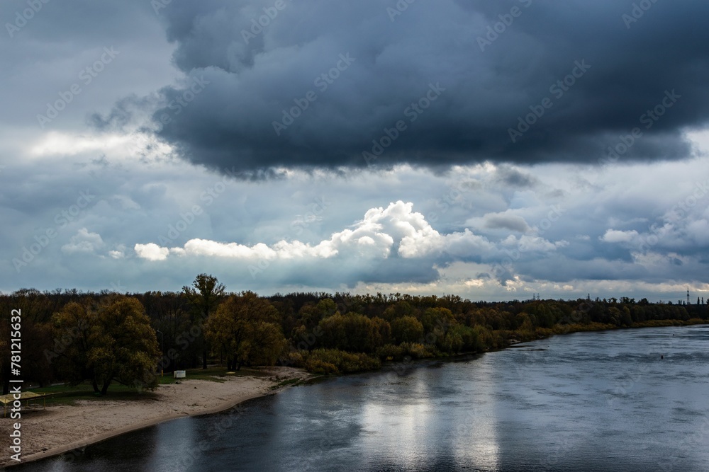 Storm clouds over the river