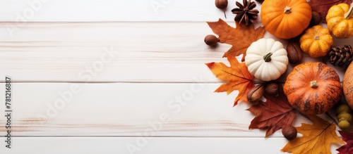 Table adorned with pumpkins and fall decor